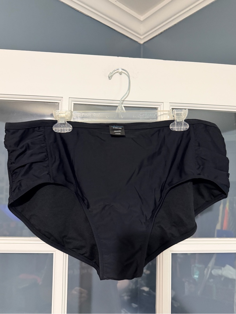 Women’s Black Swim Briefs with Side Ruching